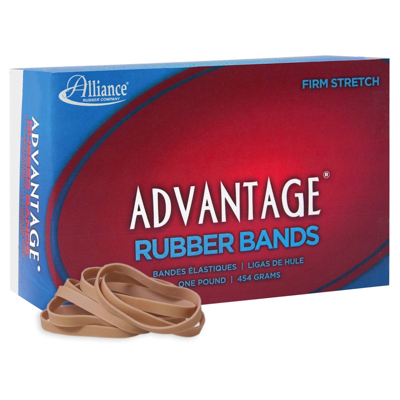 Alliance Rubber 26635 Advantage Rubber Bands Size #63, 1 lb Box Contains Approx. 380 Bands (3" x 1/4", Natural Crepe) Beige - Image 2